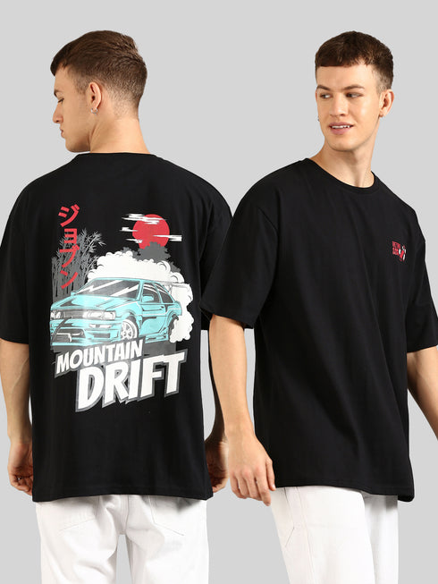 Black Oversized Printed T-shirt